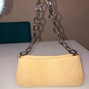 Yellow chain shoulder bag